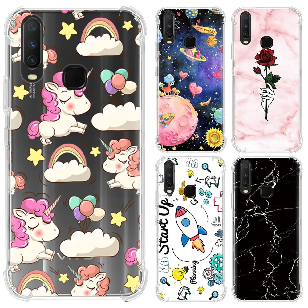 Shockproof Phone Case For Vivo Y17 / Y3 Y15 Y12 Art Painted Cute Cartoon TPU Silicone Soft |