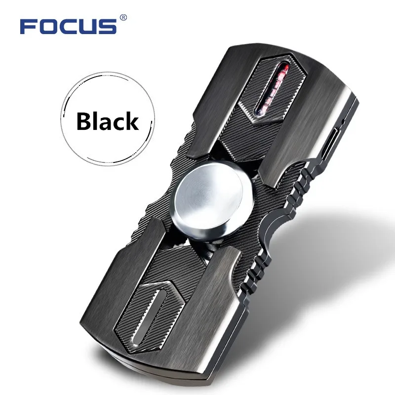 Hand Spinner Usb Electronic Cigarette Lighter Windproof Flameless Plasma Arc 7 Led Colors Fidget Toy Men Gifts | Дом и сад