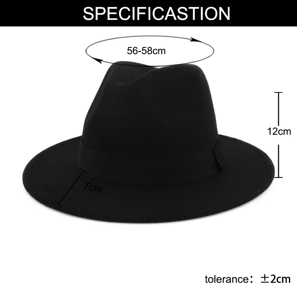 Осень-зима, имитация шерсти, для женщин, для девушек, Fedoras, топ, красный и черный, Сращивание, джаз, шляпа, европейская, американская, круглые шапки, котелок, шапки