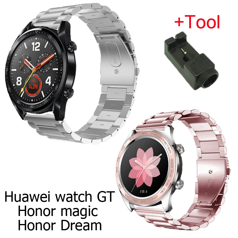 Металлический ремень для часов huawei gt 2 ремешок Смарт-часы 22 мм браслет из нержавеющей стали для часов huawei gt ремешок аксессуары