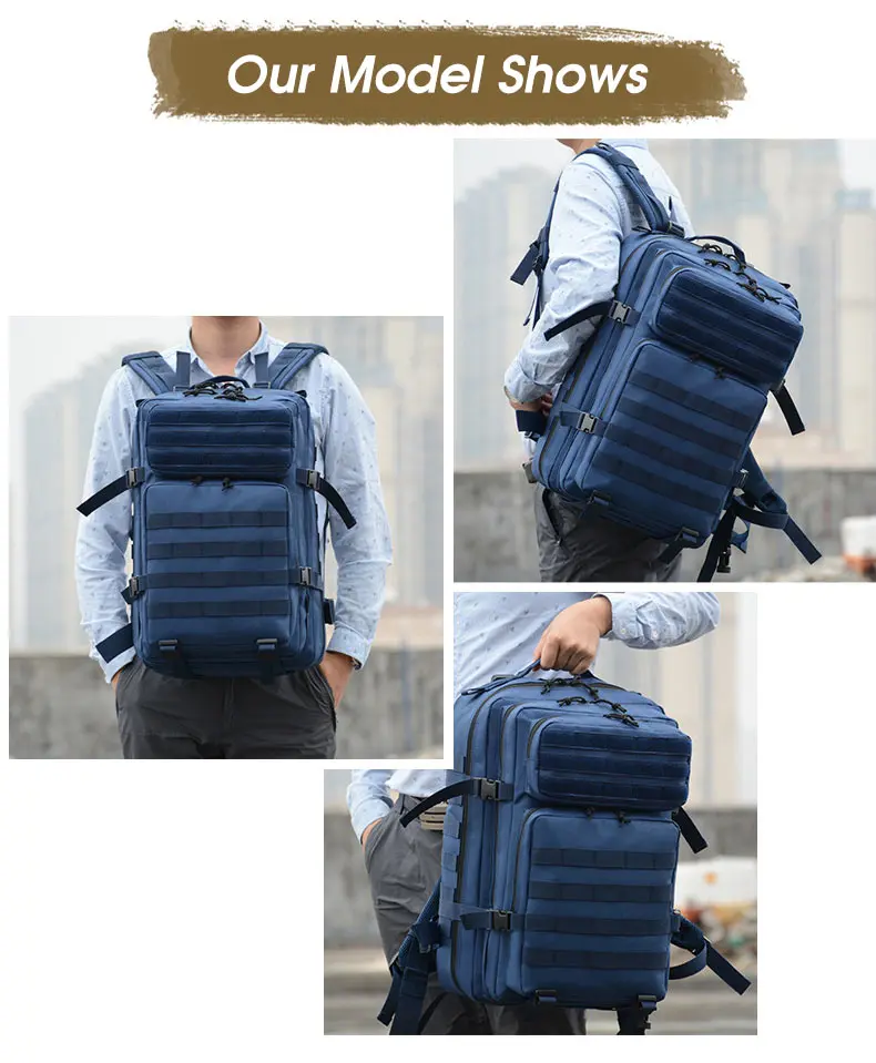 50L Military Tactical Backpack Molle Army Assault Bag Hiking Camping Hunting Backpack Outdoor Waterproof Big Bag Travel Rucksack