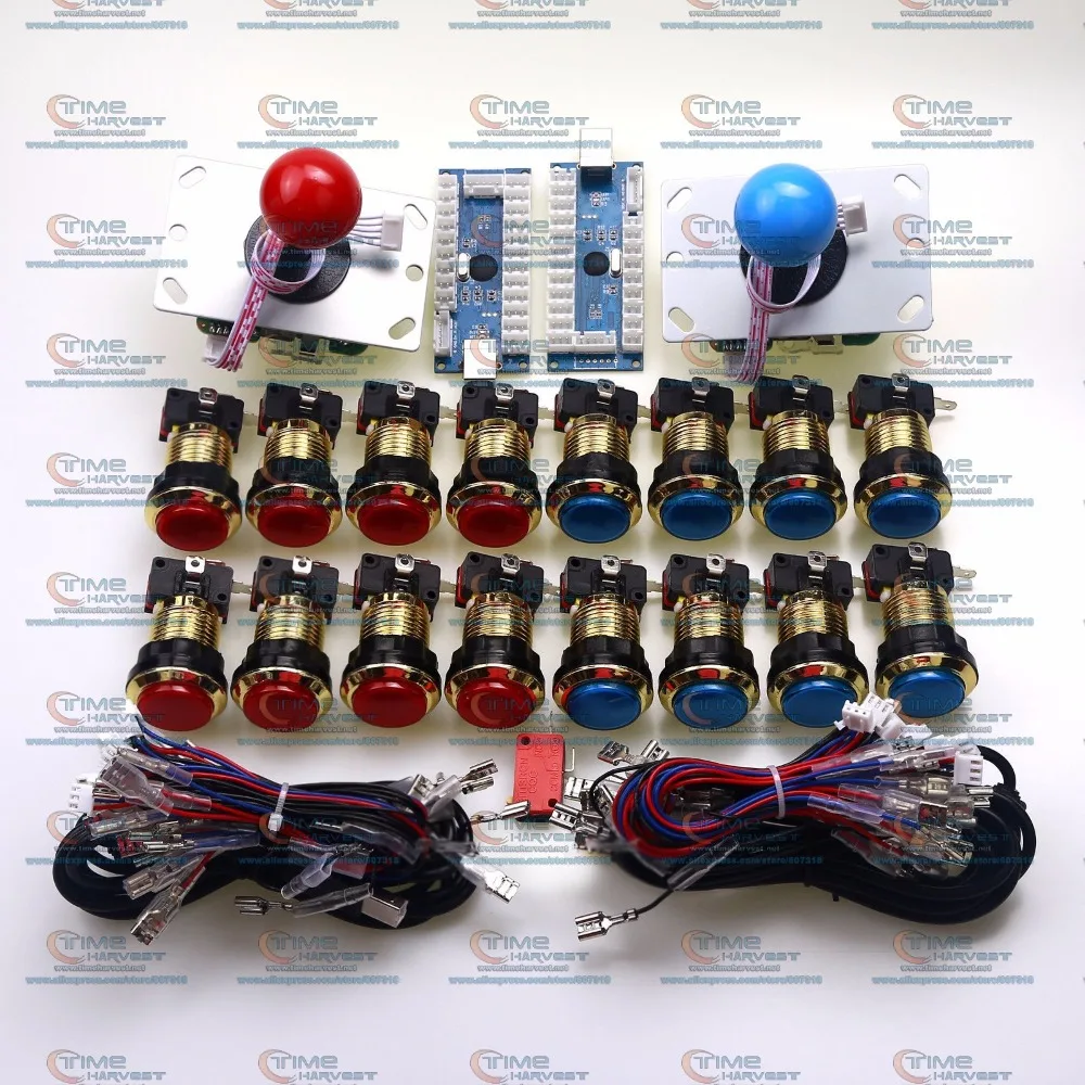 Аркадный комплект с 2 игроками аркадная плата USB кодировщиком щелчок панель