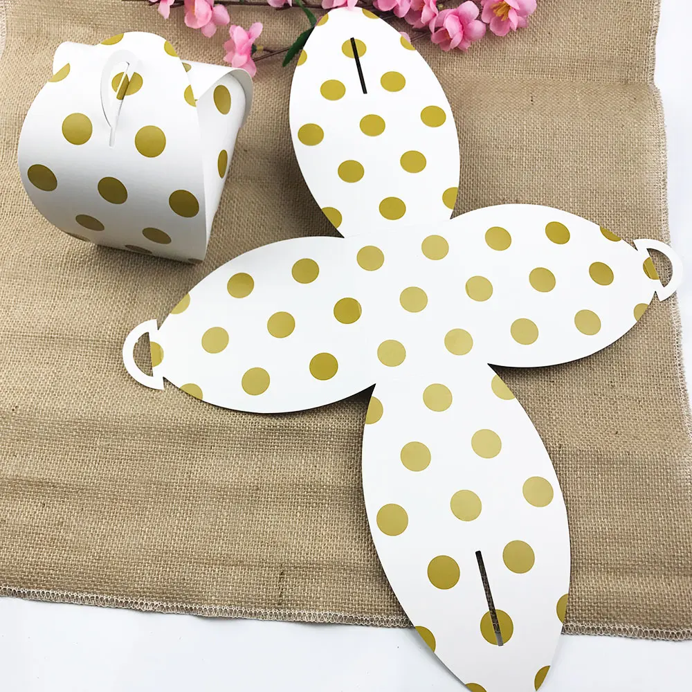 

20pcs Gold Dot Handbag Box Wedding Decorations Christmas Cake Candy Box Kids Birthday Party Supplies Gift Package for Guests