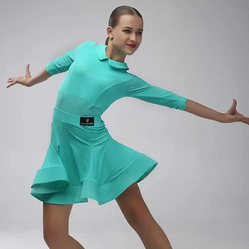 Латинское платье для девочек танцев танцевальные костюмы детское латинских