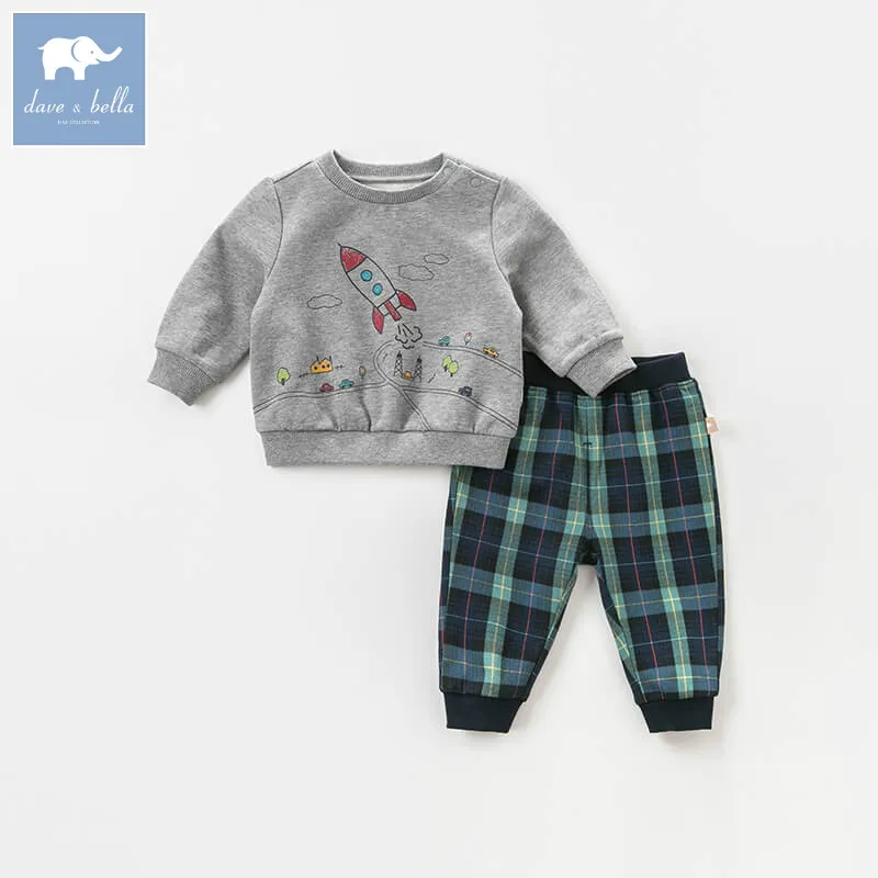DB8439 dave bella autumn baby boys clothes infant toddler clothing sets kids outfits children hight quality suits | Детская одежда и