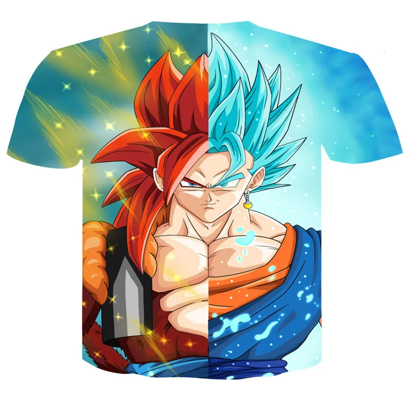 Футболка harajuku для мужчин и женщин Dragon Ball Z Super Saiyan vegeta Goku Goten Gohan японская футболка с