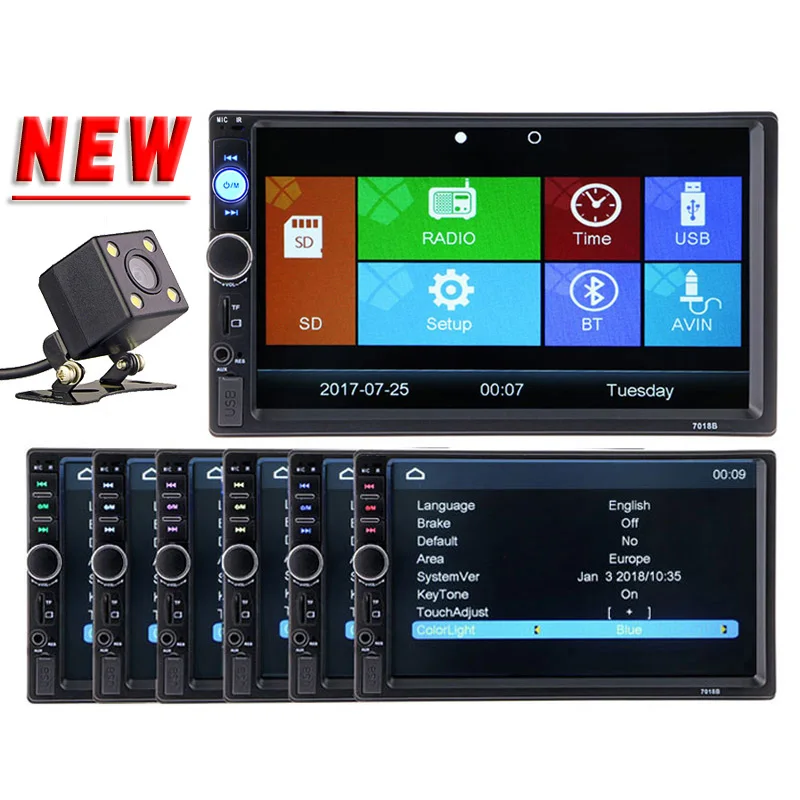 Автомобильный Радио плеер 2 Din Bluetooth Стерео FM MP3 MP4 MP5 Аудио Видео Мультимедиа без DVD