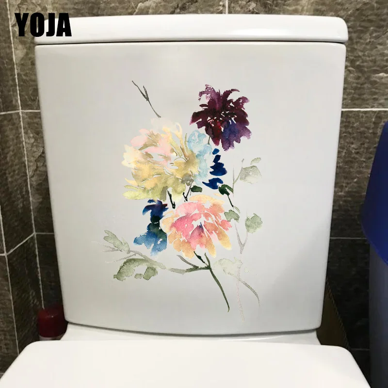 

YOJA 18,2X25 см Красивые цветочные акварельные классические домашние настенные наклейки росписи персональный туалетный Декор T1-1259
