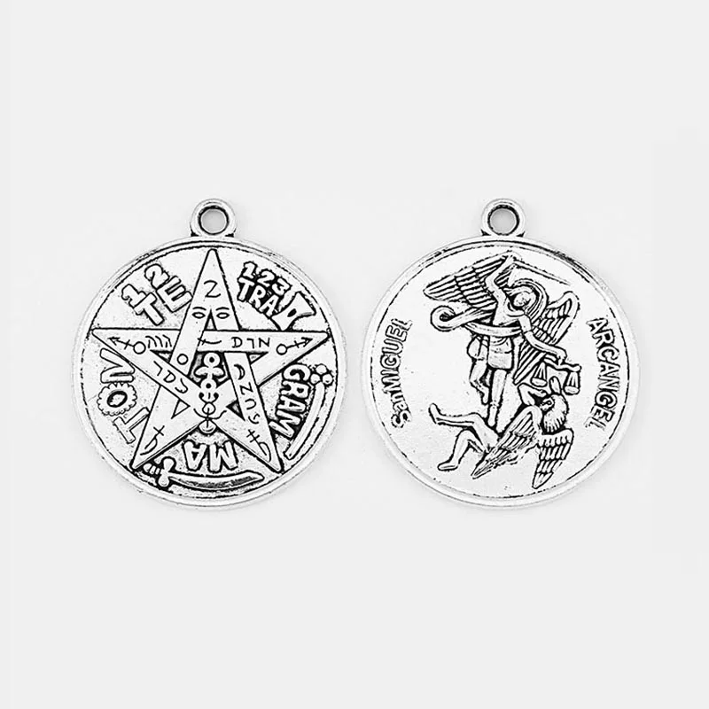 3pcs SanMIGUEL ARCANGEL/TETRAGRAMMATON/LEAF Zodiac/EYE Pentagram Pagan Wiccan Amulet Charms Pendant Statement | Украшения и