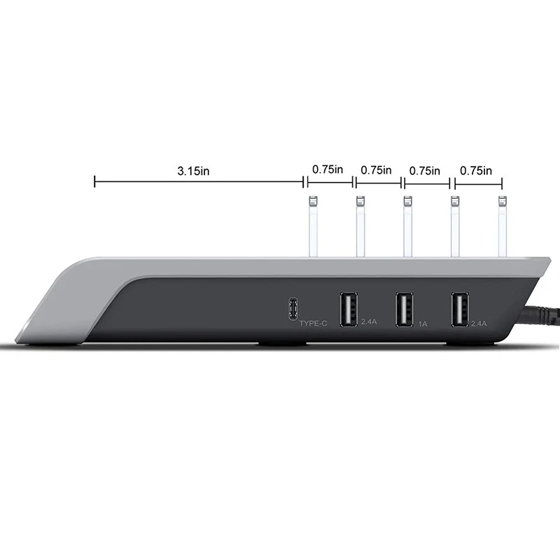 USB Charging Station 5-in-1 Multiple Charger Dock Organizer Stand with QI Wireless Pad for Phones/Tablets/Cameras | Мобильные