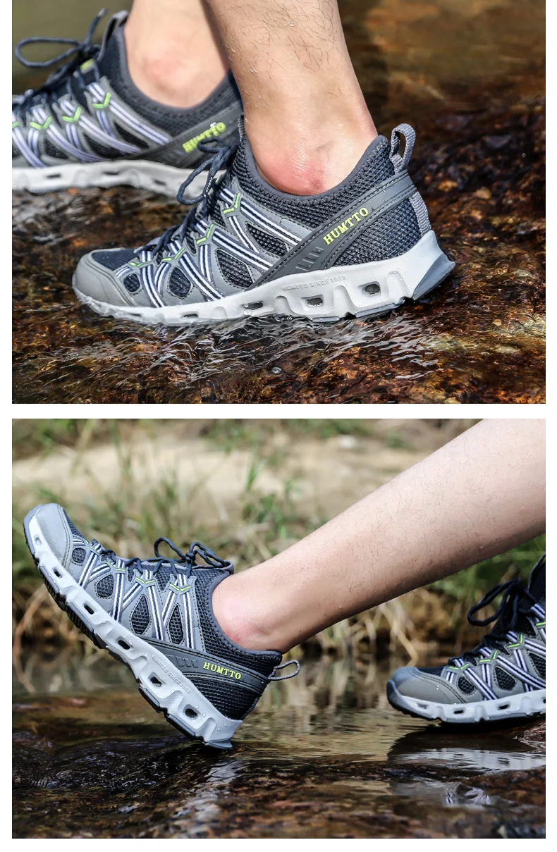 HUMTTO aqua shoes Мужские дышащие быстросохнущие уличные скалолазание треккинговые спортивные крик обувь подошва дренаж кроссовки