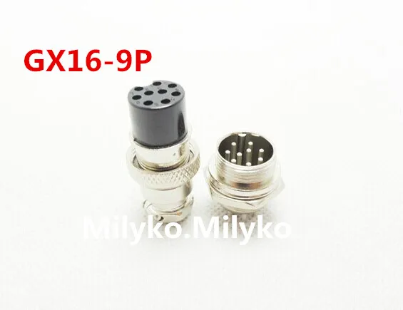 

10pair GX16-9 9Pin 16mm Male & Female Butt joint Connector kit GX16 Socket+Plug,RS765 Aviation plug interface