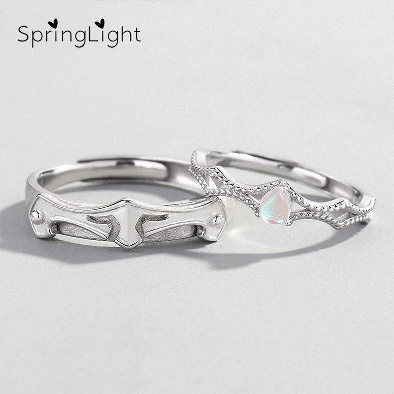 Pair Ring Весеннее светящееся пенопластовое дизайнерское Кристальное кольцо с натуральным 925 пробы, серебряным синим хвостом, кольца с драгоценными камнями для женщин, ювелирное изделие, подарок для дам - Цвет камня: Pair Ring