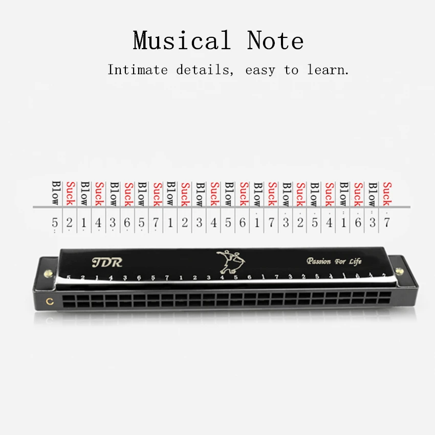 JDR Популярные 24 Отверстия TREMOLO Master Губная гармошка C Ключ полифония гармоника рот органная гармоника с чехлом Музыкальные инструменты