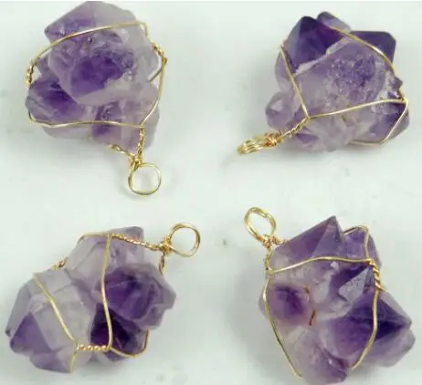 Groothandel Top Kwaliteit Natuursteen Ruwe Erts Paars Crystal Kronkelende Onregelmatige вешалка Voor Vrouwen Sieraden Maken Ketti|Шармы|