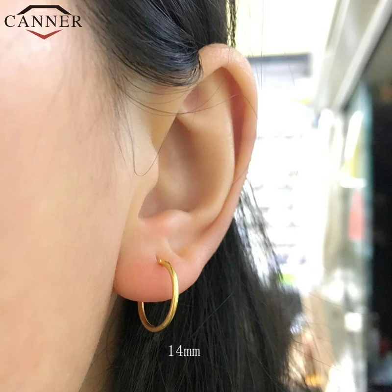 Женские круглые серьги кольца CANNER простые из стерлингового серебра 925 пробы с