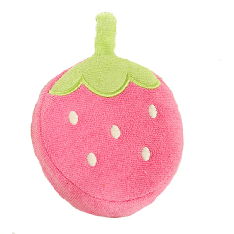 Strawberry Mrosaa, креативные разноцветные мячи для душа с фруктами для малышей, мягкие губки для купания для детей, детские Мультяшные хлопковые льняные банные полотенца, щетки - Цвет: Strawberry