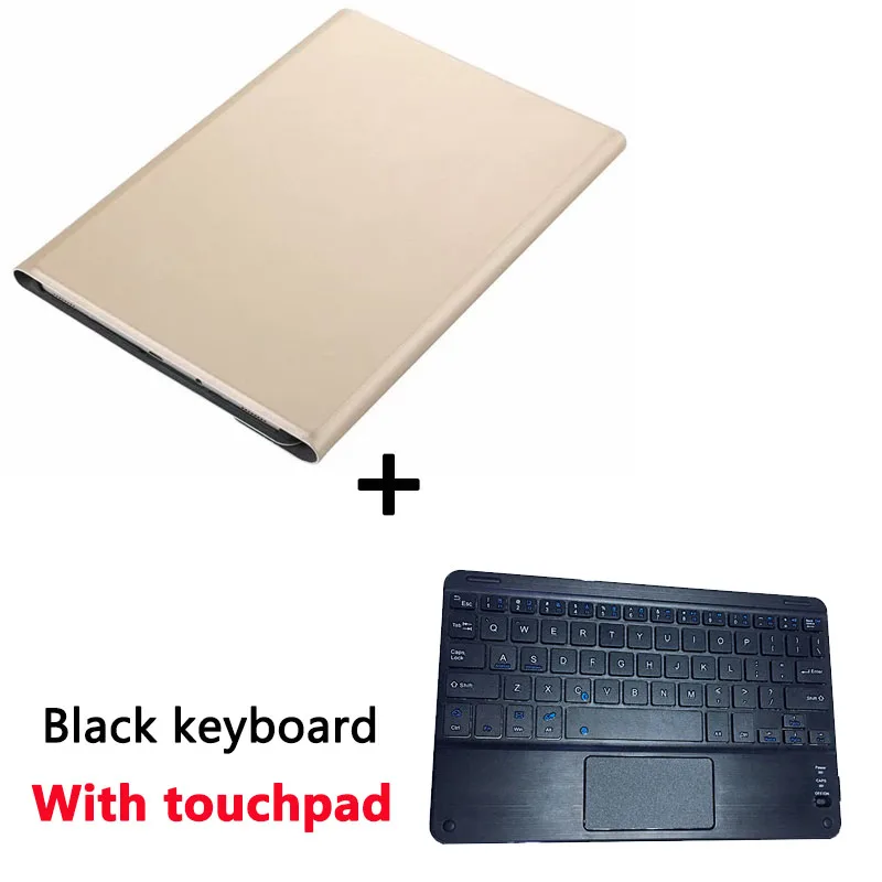 Gold case Black TKB Беспроводной чехол с клавиатурой Bluetooth для samsung Galaxy Tab A SM-T510 SM-T515, портативная клавиатура для планшета с тачпадом - Цвет: Gold case Black TKB