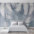 На заказ настенная бумага водостойкая парусиновая ткань современная абстрактная перьевая настенная живопись самоклеющиеся обои для стен спальни
