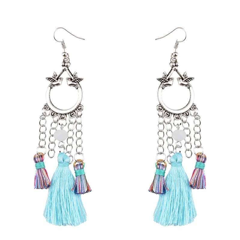 2018 Tassel Earrings For Women Ethic Bohemia Boho Style Short Tassels Vintage Statement Jewelry |