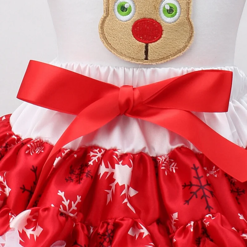 2017 олени Аппликация детская одежда для Рождество Хлопок Дети Топ и Снежинка