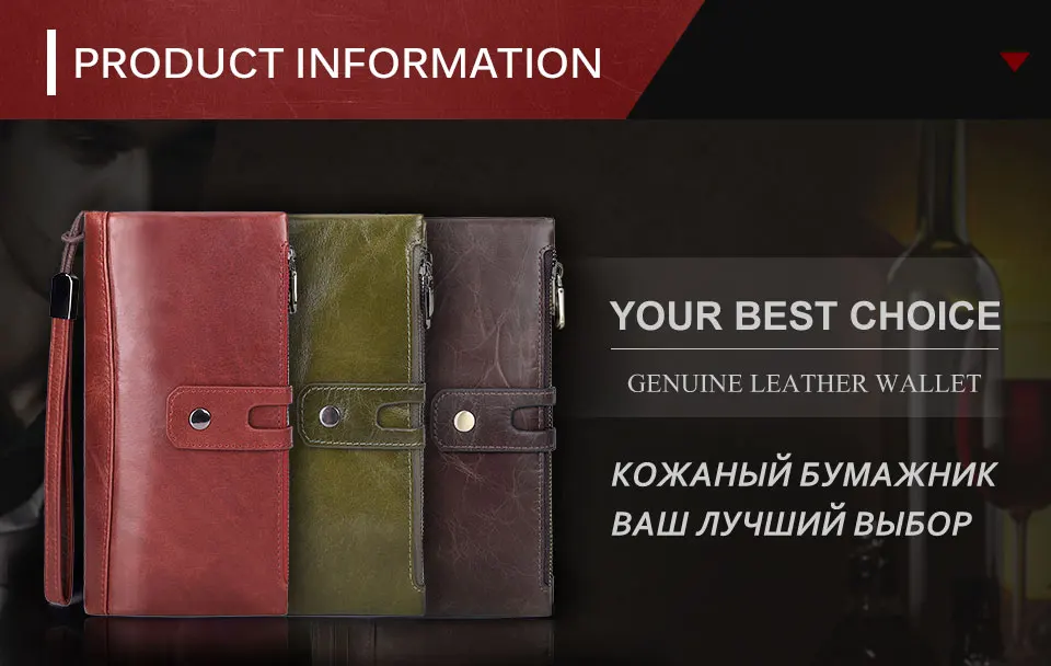 KAVIS натуральная кожа Для женщин кошелек мужской клатч портмоне бумажник, кошелек длинный Portomonee Rfid портфель зажим для денег Perse