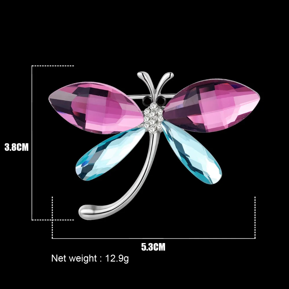 Женская Брошь в виде стрекозы с кристаллами|dragonfly brooch|crystal dragonfly broochbrooches for women |