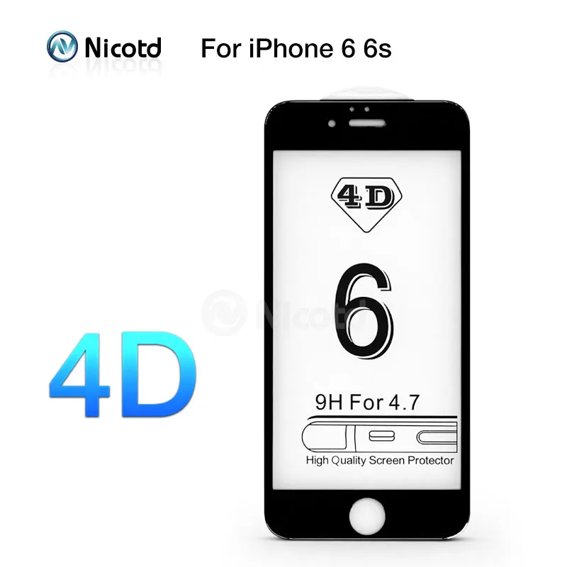 Nicodd 4D( 3D) полное покрытие Temepred стекло для iPhone 8 7 6 6s плюс нано покрытие анти-шок протектор экрана для iPhone X 10