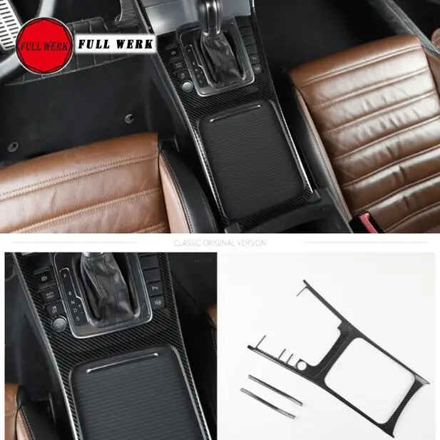 Gear Shift Panel Tri Эпоксидная карбоновая внутренняя накладка наклейка для Volkswagen CC 10-18 дверная ручка вентиляционное отверстие украшение автомобиля Стайлинг аксессуар - Название цвета: Gear Shift Panel Tri