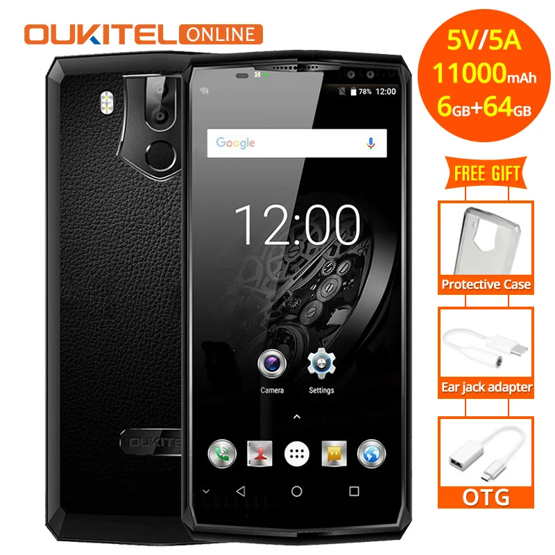 Oukitel K10 FACE ID 6 0 дюйма ГБ Оперативная память 64 Гб Встроенная 11000 mAh Android 7 Helio P23