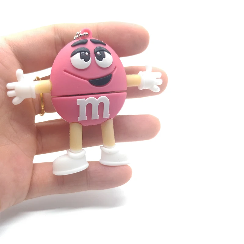 USB флеш-накопитель с героями мультфильмов М Шоколадные Бобы, 4 ГБ, 8 ГБ, 16 ГБ, 32 ГБ, 64 ГБ, милая карта памяти, u-диск, креативный подарок, флешка