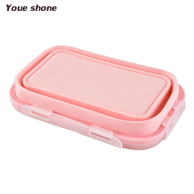 4 шт. силиконовые Коробки для обедов складной Портативный большой Ёмкость чаша