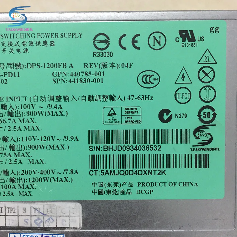 Бесплатная доставка HSTNS PD11 1200 Вт блок питания для сервера DPS 1200FBA 438202 002 440785 001 DL580G5 и