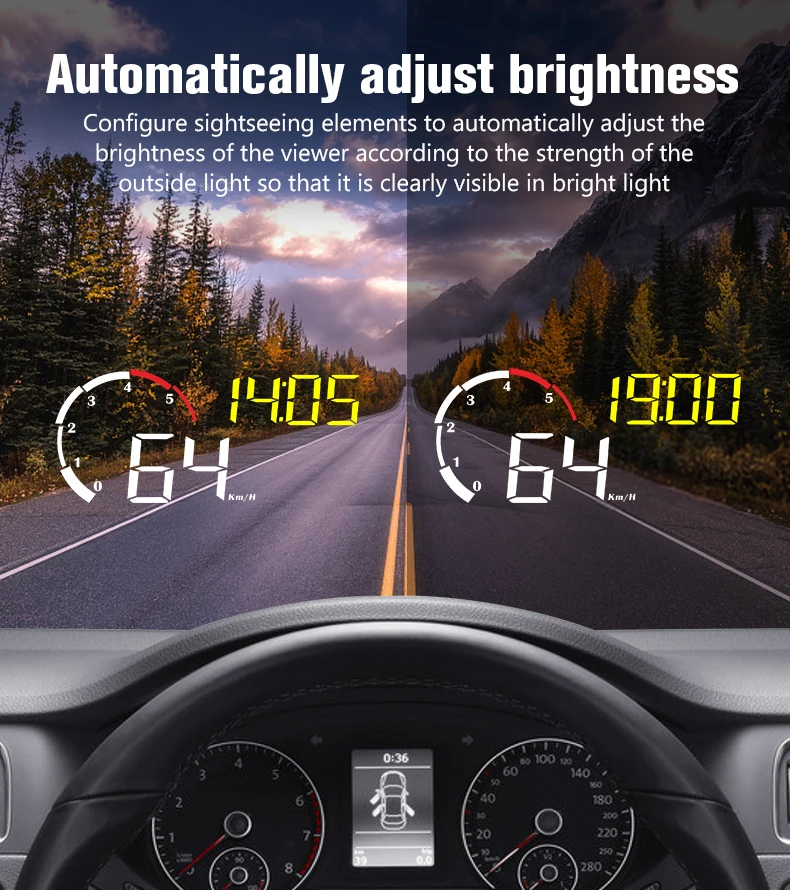 Geyiren новые M10 hud-дисплей с блендой желтый светодиодный световой сигнал для лобового стекла проектор головой вверх дисплей OBD сканер Скорость топлива Warnin