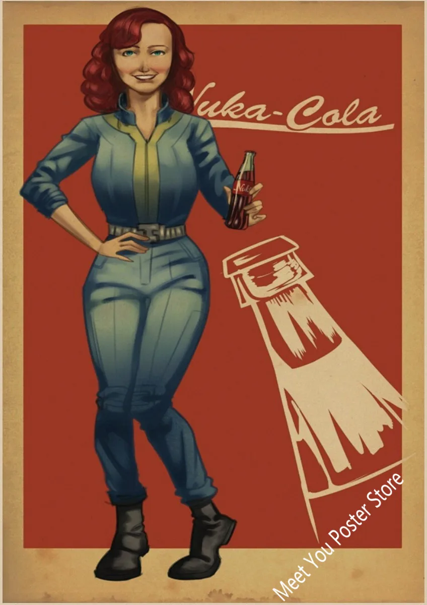 Fallout 3 4 игровой плакат Fallout серия игра Ретро плакат, крафт-бумага для бара кафе домашний декор Настенная роспись наклейка Z8