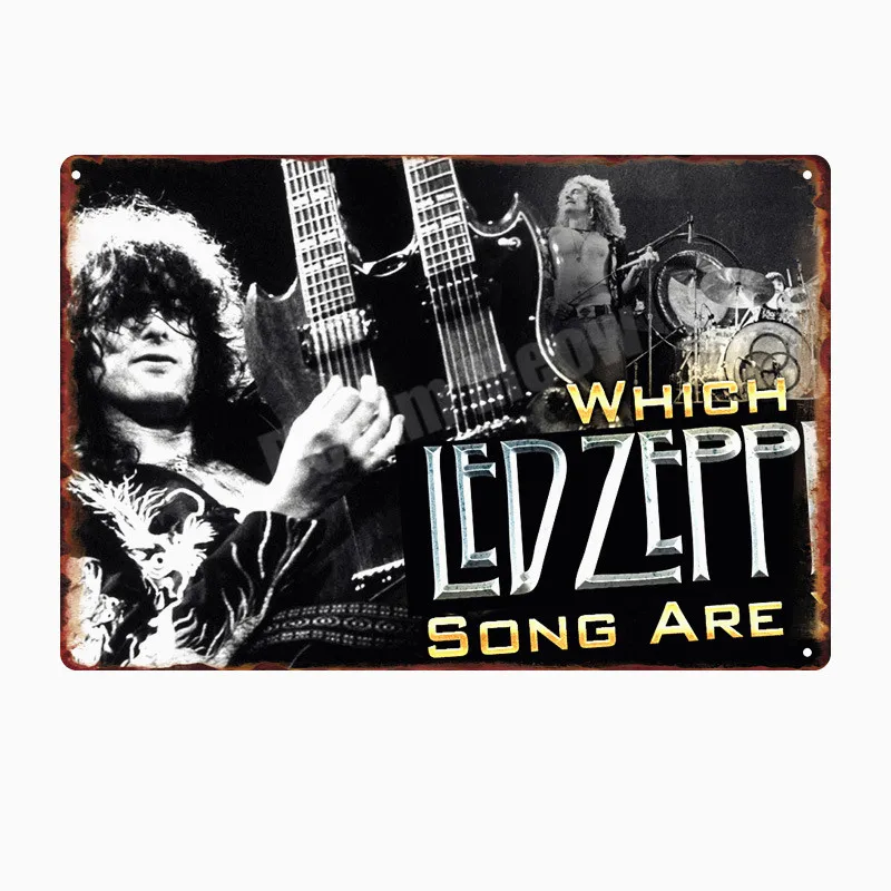 J Led Zeppelin табличка металлические пластины клуб бар кафе концерт Украшение Рок музыка Оловянная вывеска стены Искусство Плакат Винтаж Домашний Декор MN111 - Цвет: J