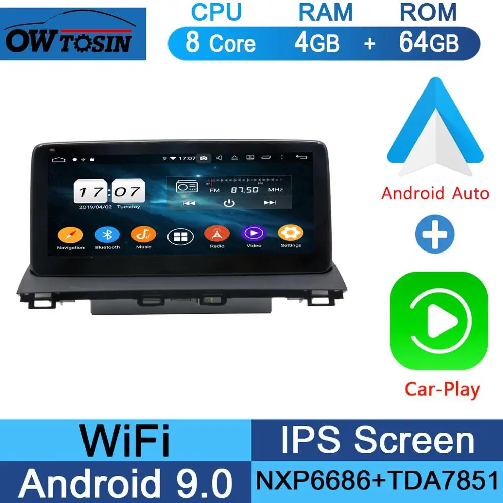 64G CarPlay Android 10,2" ips 8 ядерный 4 Гб+ 64 ГБ Android 9,0 автомобильный мультимедийный плеер для Mazda 3 Мазда 3 Axela gps Радио DSP CarPlay - Цвет: 64G CarPlay Android