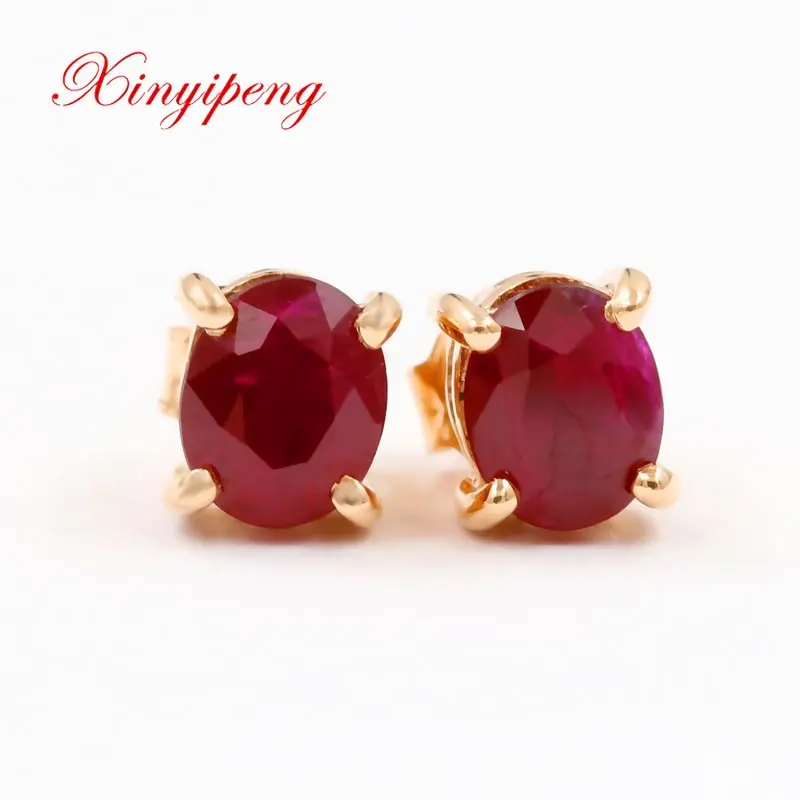 Серьги гвоздики Xin yi peng из настоящего 18 каратного розового золота с 100%