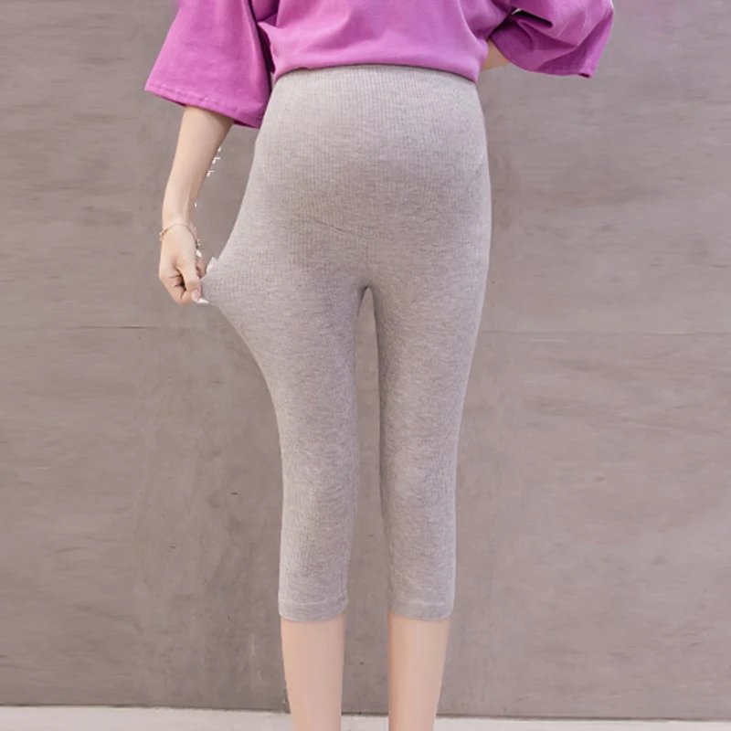 Леггинсы большого размера в полоску для беременных женщин с вышивкой 2019 Летние