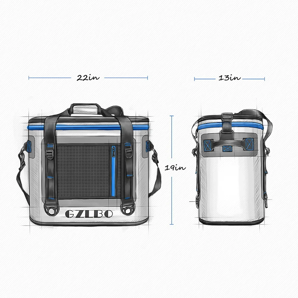 GZLBO 55cans big capacity TPU square Cooler travel waterproof food wine bear picnic cooler bag | Багаж и сумки