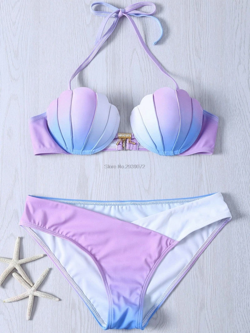 Blue01 Aipbunny сексуальный купальник в форме русалки, женский купальник, бикини с эффектом пуш-ап, комплект бикини, танкини, купальник для женщин - Цвет: Blue01