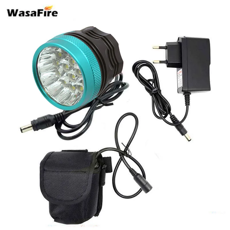 Blue 9600mAh WasaFire 30000lm 16x XML T6 светодиодный 3 режима велосипедный светильник светодиодный велосипедный передний светильник с аккумулятором 9600 мАч головной светильник велосипедный аксессуары - Цвет: Blue 9600mAh