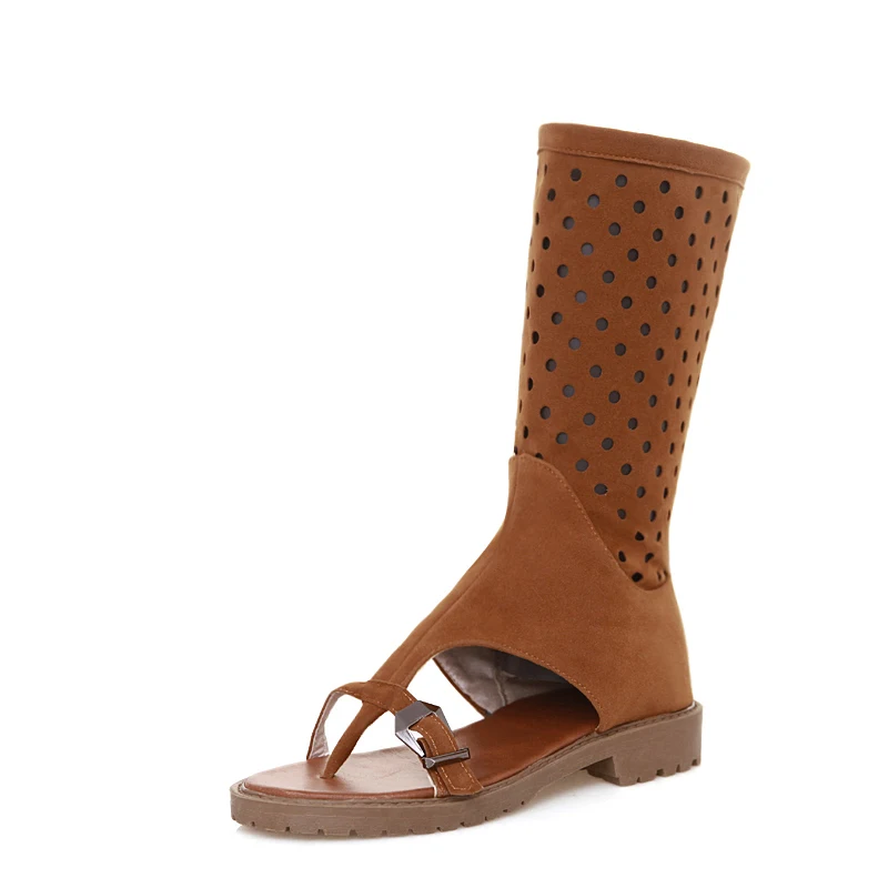 Women high boots sexy fashion sandal Ladies cut outs White open toe gladiator shoes sling back summer | Обувь