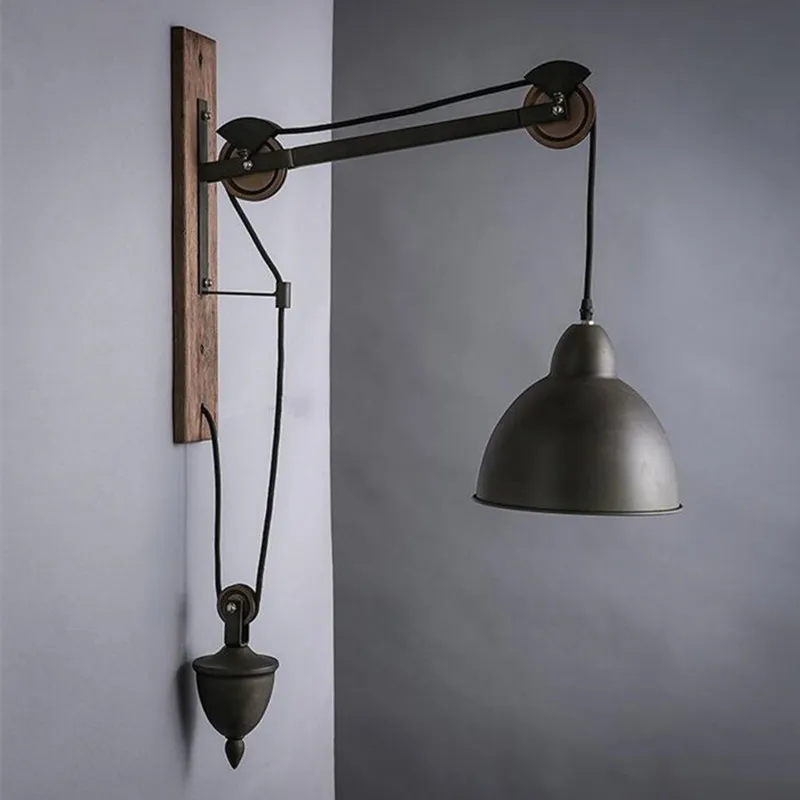 Лофт ретро лампа винтажный подъемный шкив настенная для столовой ресторана