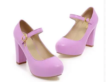 2015 дамские весенние туфли с застежкой на устойчивом каблуке большие размеры 42 43