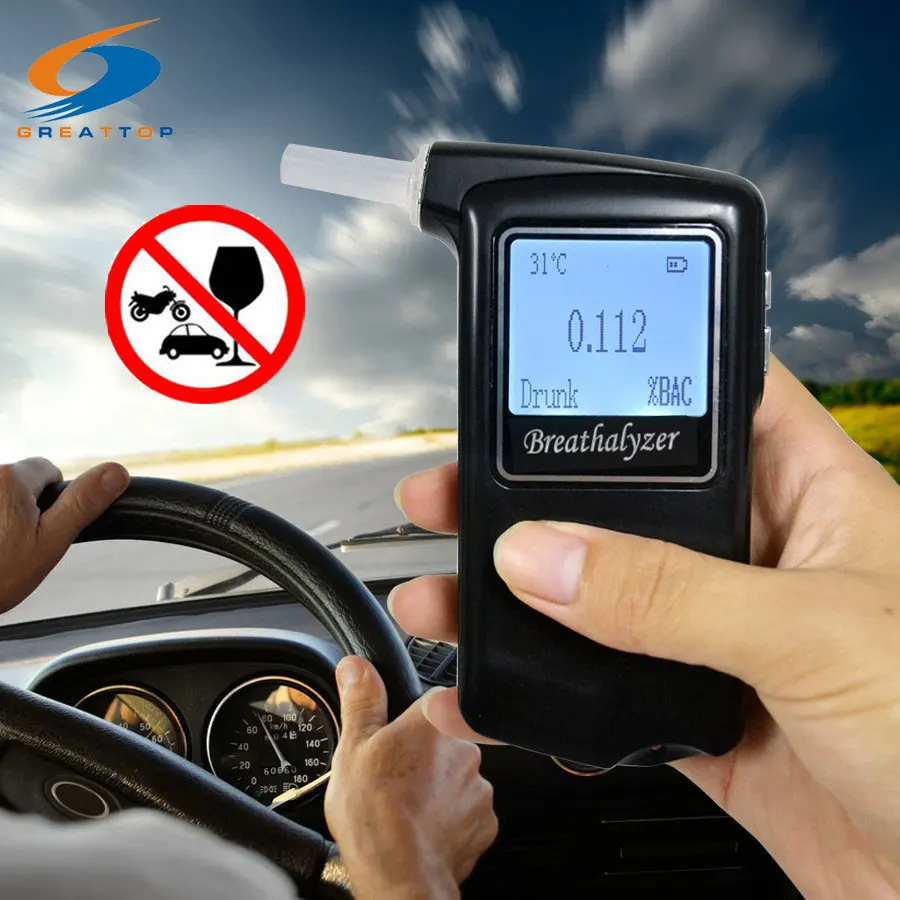 

Factory Outlets +10 mouthpiece Prefessional Digital LCD Alcohol Tester Alcohol Breath Analyzer Police Digital Breathalyzer