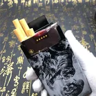 Alalinong N47 DIY алюминиевый сплав металлический мужской чехол для сигарет Ins стиль Тигр скользящий держатель для сигарет аксессуары для курения