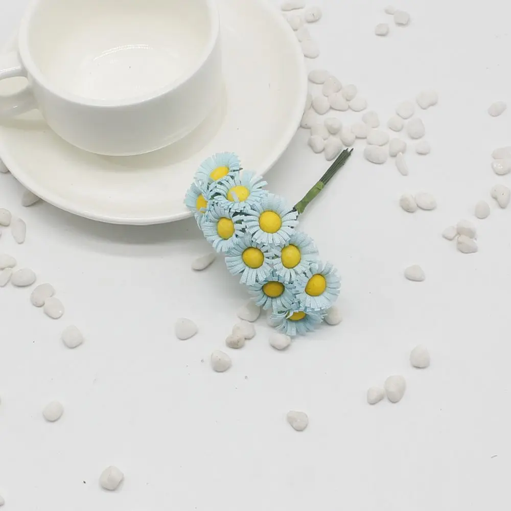 30 шт./лот Подсолнухи искусственные цветы маленькие маргаритки гирлянда diy