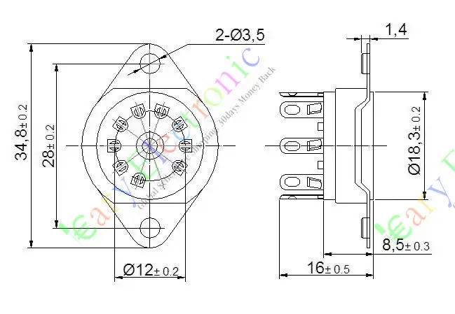 Опт и розница 8 шт 9pin бакелитовая вакуумная трубка гнездо клапана база 12AX7 12AU7 ECC83