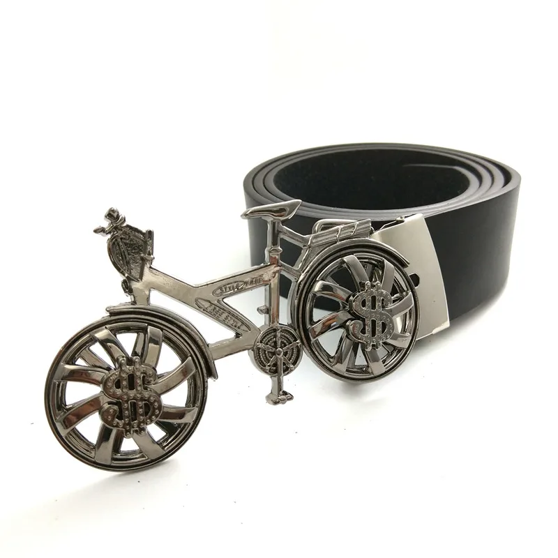 Мужские аксессуары для одежды черный кожаный ремень мужчин с 3D вращением на